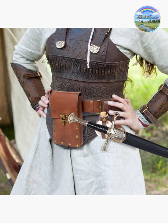 Leather Steampunk Belt Pouch Waist Bag with Belt main image 4